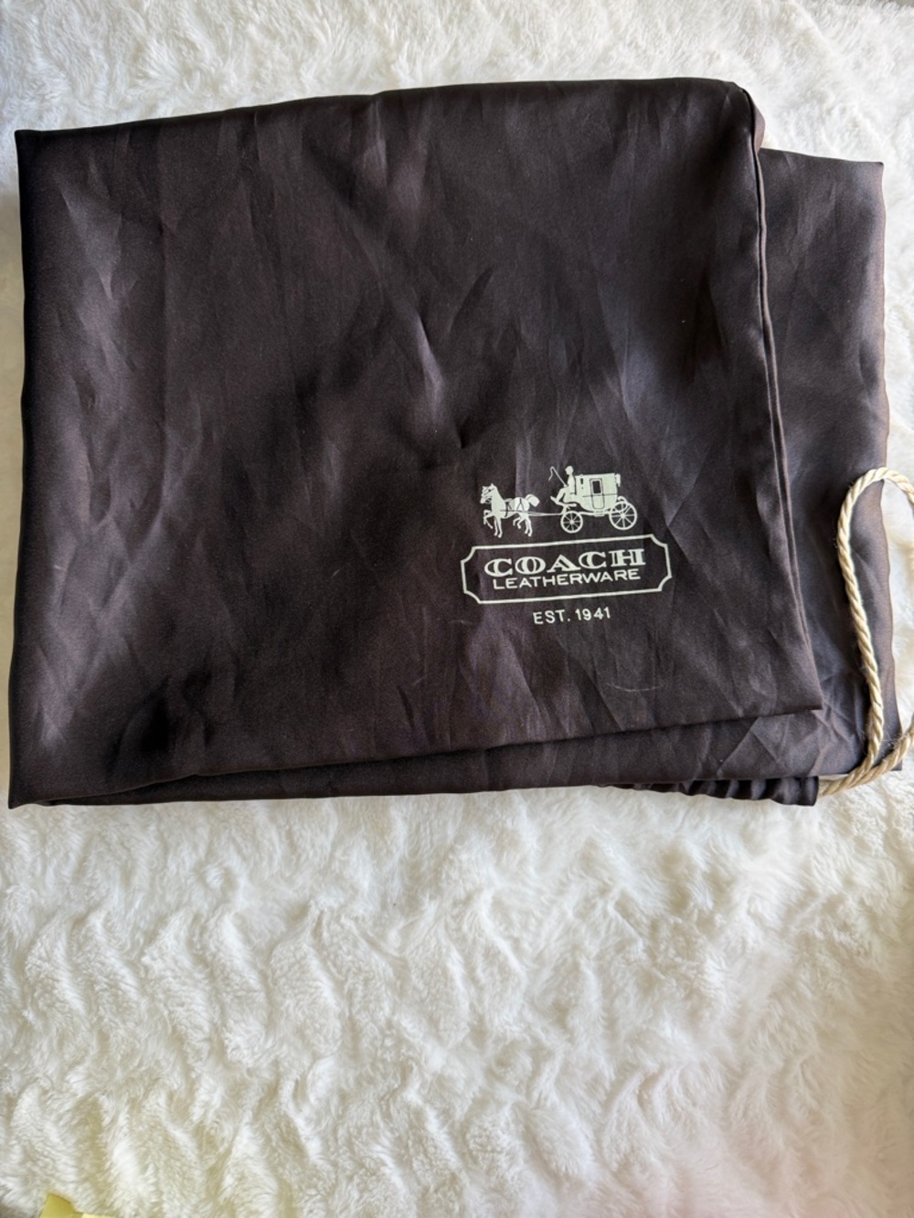 Coach Dark Brown Signature Canvas Shoulder Bag with Black Leather Straps - Picture 11 of 12
